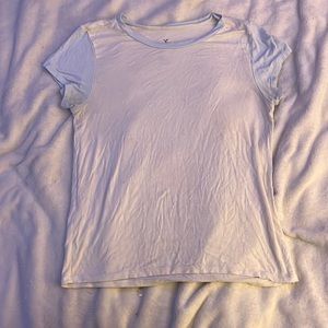 American eagle, baby blue and white stretchy tee